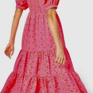 LILLY PULITZER BABYDOLL EYELET MIDI DRESS 12